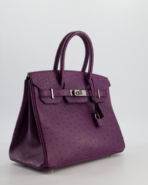 *HOT & RARE* Hermès Birkin 30 Retourne Bag in Violine Ostrich Leather with Palladium Hardware