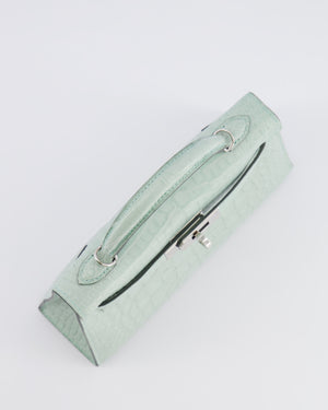 *SUPER RARE* Hermès Mini Kelly II 20 Bag in Vert d'Eau Alligator Mississippiensis Leather with Palladium Hardware