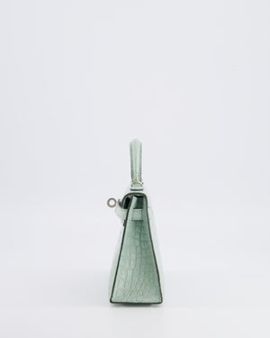 *SUPER RARE* Hermès Mini Kelly II 20 Bag in Vert d'Eau Alligator Mississippiensis Leather with Palladium Hardware