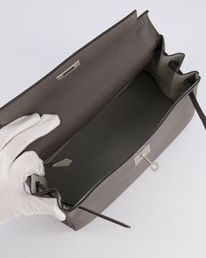 Hermès Kelly 28 Retourne HSS Bag in Gris Etain Togo Leather with Gris Perle Interior and Brushed Palladium Hardware