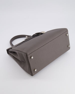 Hermès Kelly 28 Retourne HSS Bag in Gris Etain Togo Leather with Gris Perle Interior and Brushed Palladium Hardware
