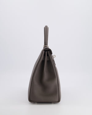 Hermès Kelly 28 Retourne HSS Bag in Gris Etain Togo Leather with Gris Perle Interior and Brushed Palladium Hardware