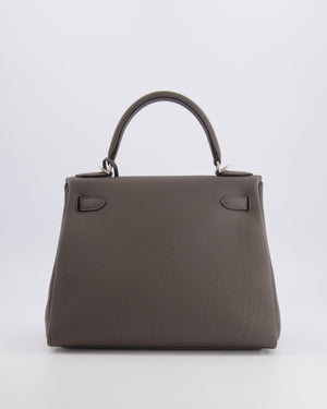 Hermès Kelly 28 Retourne HSS Bag in Gris Etain Togo Leather with Gris Perle Interior and Brushed Palladium Hardware