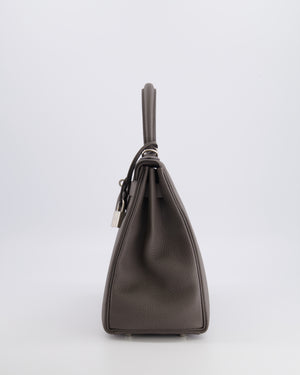 Hermès Kelly 28 Retourne HSS Bag in Gris Etain Togo Leather with Gris Perle Interior and Brushed Palladium Hardware