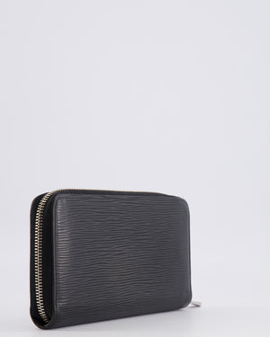 Louis Vuitton Zippy Wallet in Black Epi Leather with Silver Hardware and LV Logo Detail RRP £650