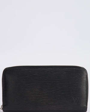 Louis Vuitton Zippy Wallet in Black Epi Leather with Silver Hardware and LV Logo Detail RRP £650