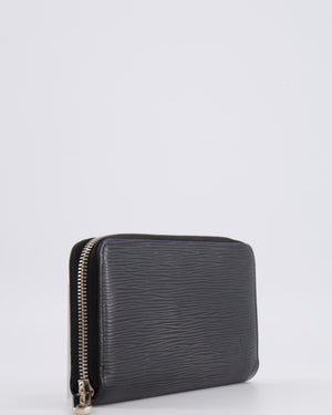 Louis Vuitton Zippy Wallet in Black Epi Leather with Silver Hardware and LV Logo Detail RRP £650