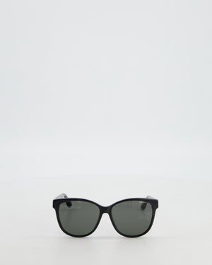 Saint Laurent Black Cat Eye Sunglasses with Engraved Logo Detail