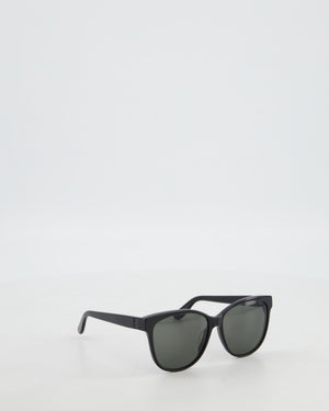 Saint Laurent Black Cat Eye Sunglasses with Engraved Logo Detail