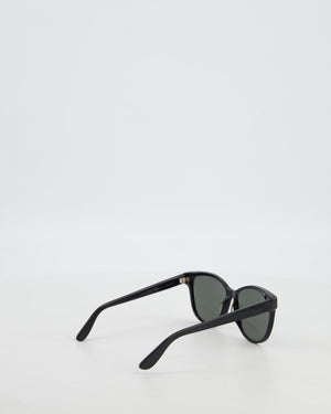 Saint Laurent Black Cat Eye Sunglasses with Engraved Logo Detail