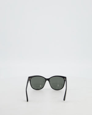Saint Laurent Black Cat Eye Sunglasses with Engraved Logo Detail