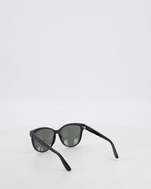 Saint Laurent Black Cat Eye Sunglasses with Engraved Logo Detail