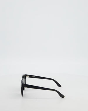 Saint Laurent Black Cat Eye Sunglasses with Engraved Logo Detail