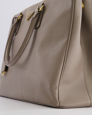 Prada Taupe Large Galleria Bag in Saffiano Leather with Gold Hardware RRP £3,700