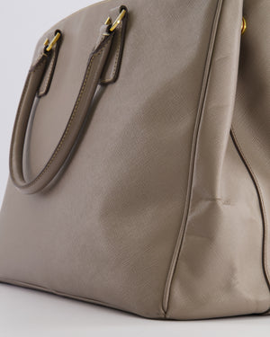 Prada Taupe Large Galleria Bag in Saffiano Leather with Gold Hardware RRP £3,700