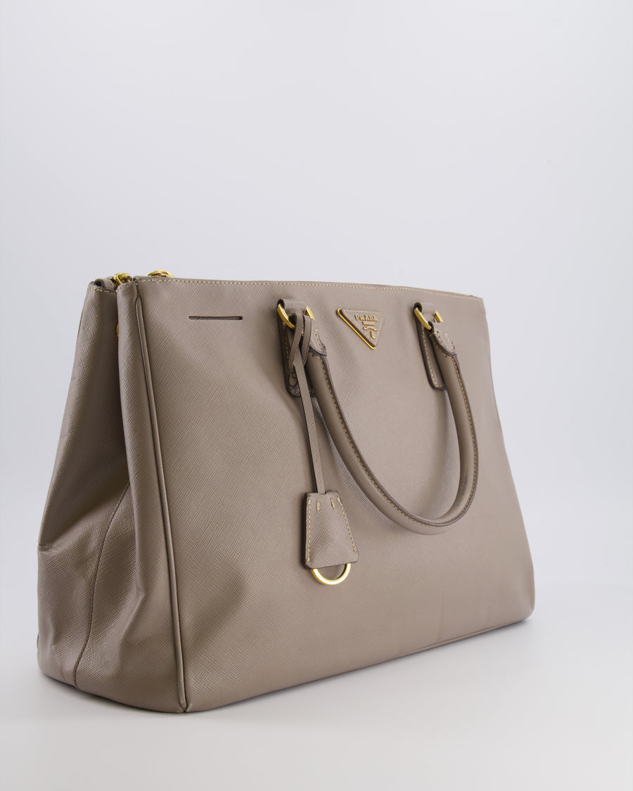Prada Taupe Large Galleria Bag in Saffiano Leather with Gold Hardware RRP £3,700