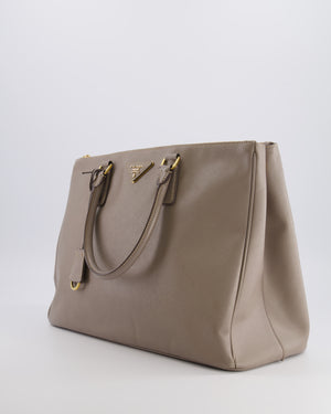 Prada Taupe Large Galleria Bag in Saffiano Leather with Gold Hardware RRP £3,700