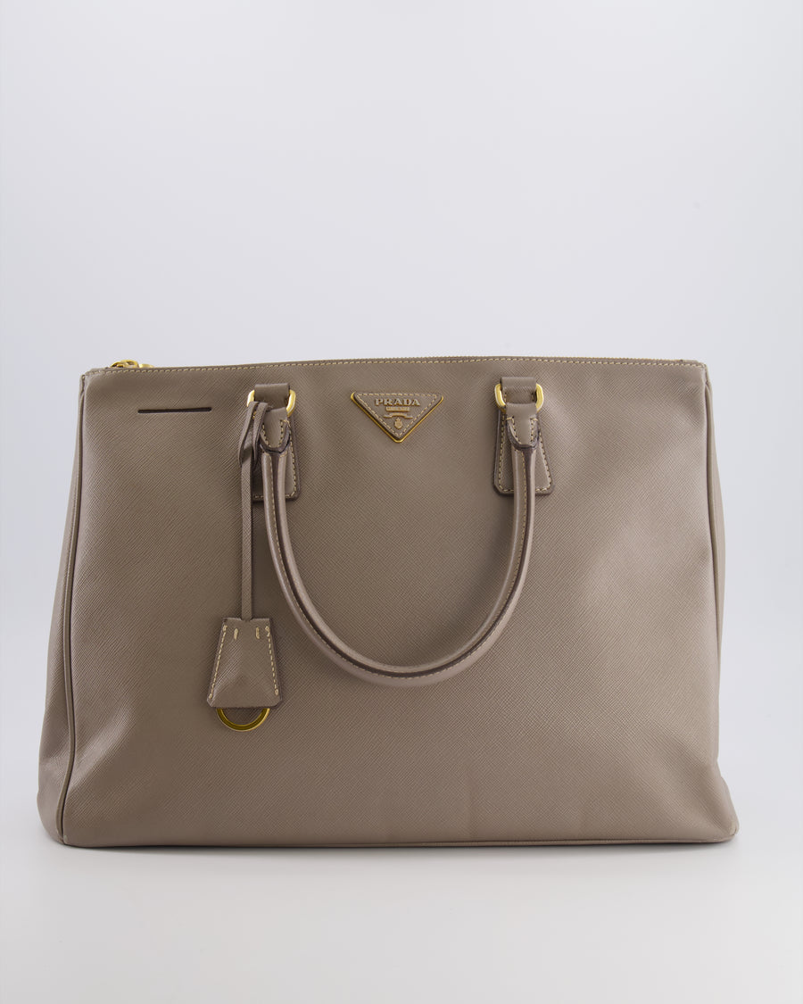 Prada Taupe Large Galleria Bag in Saffiano Leather with Gold Hardware RRP £3,700
