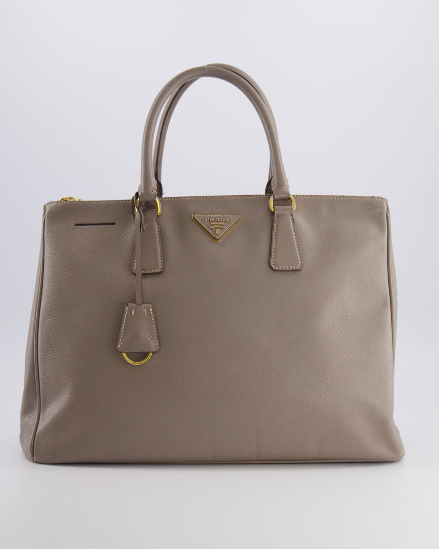 Prada Taupe Large Galleria Bag in Saffiano Leather with Gold Hardware RRP £3,700