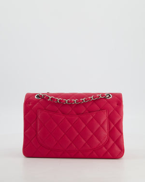 Chanel Fuchsia Pink Small Classic Double Flap Bag Caviar Leather with Silver Hardware