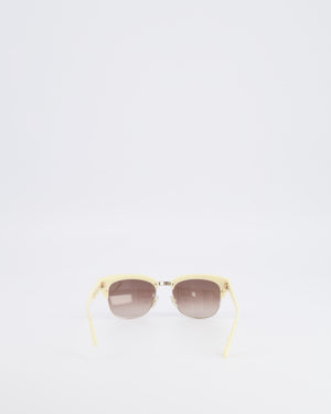 Valentino Ivory V118S Rockstud Clubmaster Sunglasses with Silver Stud Detail