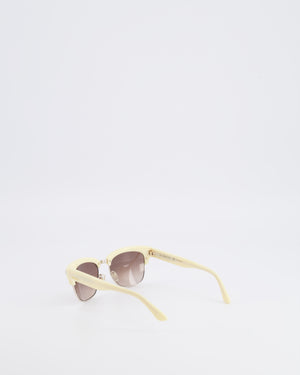 Valentino Ivory V118S Rockstud Clubmaster Sunglasses with Silver Stud Detail