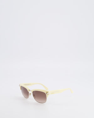 Valentino Ivory V118S Rockstud Clubmaster Sunglasses with Silver Stud Detail