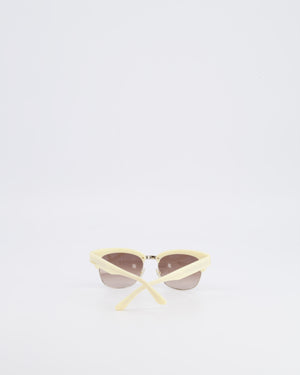 Valentino Ivory V118S Rockstud Clubmaster Sunglasses with Silver Stud Detail