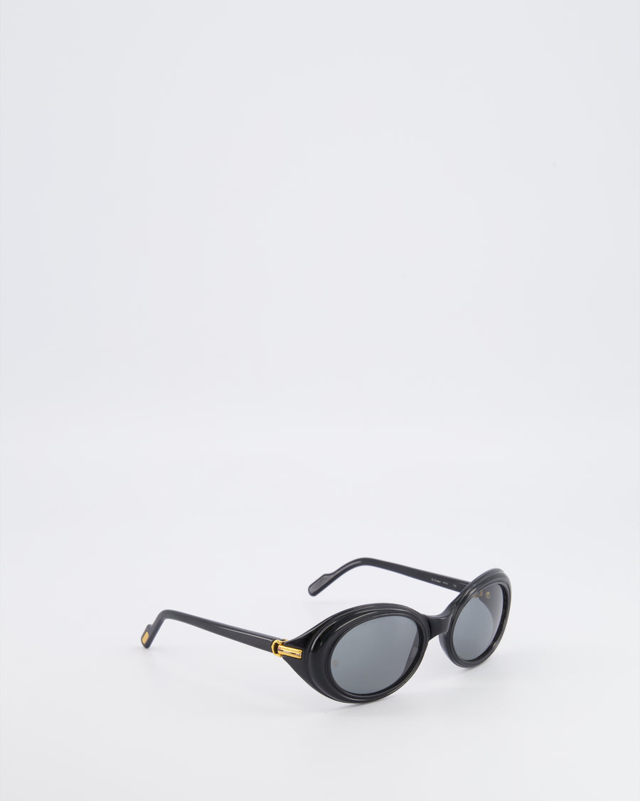 Cartier Black Acetate Vintage Oval Frisson Sunglasses with Gold Details