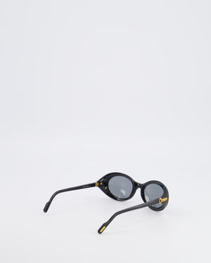Cartier Black Acetate Vintage Oval Frisson Sunglasses with Gold Details