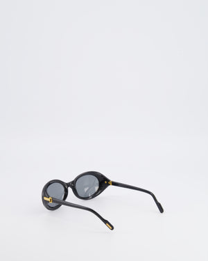 Cartier Black Acetate Vintage Oval Frisson Sunglasses with Gold Details