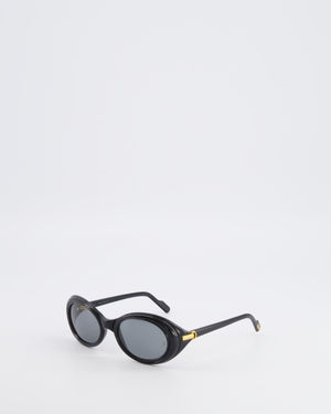 Cartier Black Acetate Vintage Oval Frisson Sunglasses with Gold Details