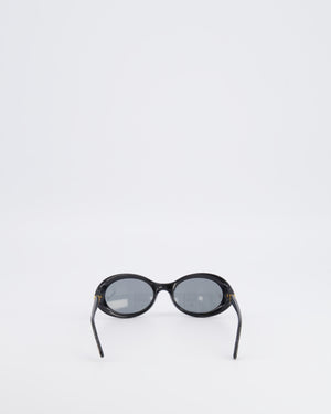 Cartier Black Acetate Vintage Oval Frisson Sunglasses with Gold Details