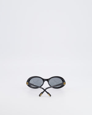 Cartier Black Acetate Vintage Oval Frisson Sunglasses with Gold Details