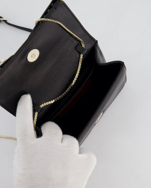 Valentino Black Mini Leather Rockstud Bow Crossbody Bag with Champagne Gold Hardware