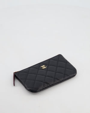 Chanel Black Small Caviar Zip Wallet with Champagne Gold Hardware