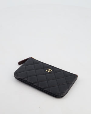 Chanel Black Small Caviar Zip Wallet with Champagne Gold Hardware