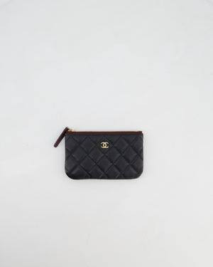 Chanel Black Small Caviar Zip Wallet with Champagne Gold Hardware