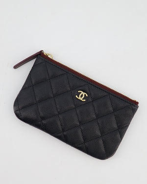 Chanel Black Small Caviar Zip Wallet with Champagne Gold Hardware