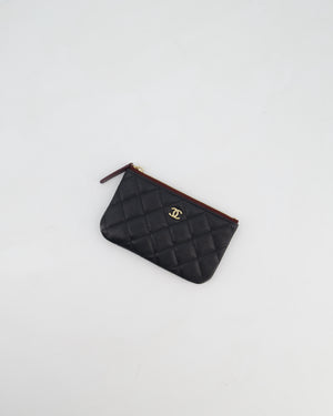 Chanel Black Small Caviar Zip Wallet with Champagne Gold Hardware