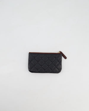 Chanel Black Small Caviar Zip Wallet with Champagne Gold Hardware