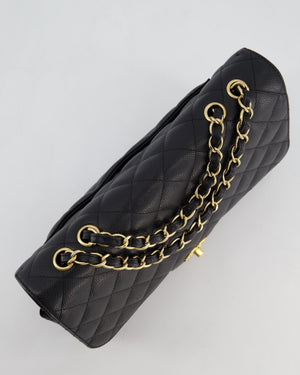 Chanel Black Jumbo Classic Single Flap Bag in Caviar Leather with Gold Hardware