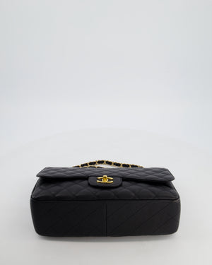 Chanel Black Jumbo Classic Single Flap Bag in Caviar Leather with Gold Hardware