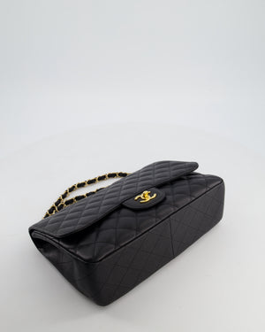 Chanel Black Jumbo Classic Single Flap Bag in Caviar Leather with Gold Hardware