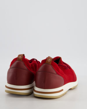 Loro Piana Menswear 360 Flexy Walk Sneaker in Red Wish Wool Fabric Size EU 46