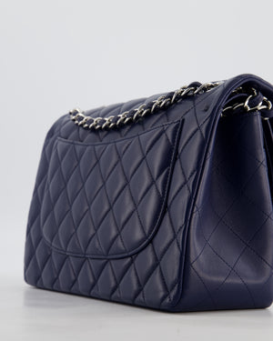 *FIRE PRICE* Chanel Navy Jumbo Classic Double Flap Bag in Lambskin Leather with Silver Hardware RRP £9,540