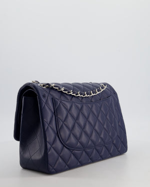 *FIRE PRICE* Chanel Navy Jumbo Classic Double Flap Bag in Lambskin Leather with Silver Hardware RRP £9,540