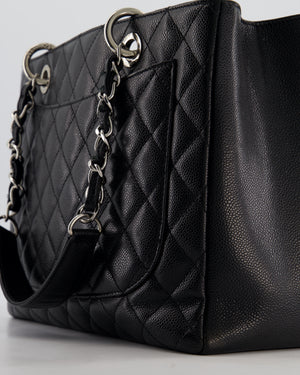 Chanel Black GST Tote Bag in Caviar Leather with Silver Hardware
