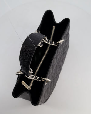 Chanel Black GST Tote Bag in Caviar Leather with Silver Hardware