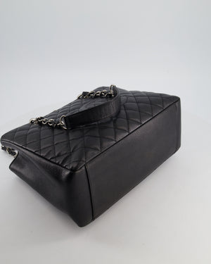 Chanel Black GST Tote Bag in Caviar Leather with Silver Hardware